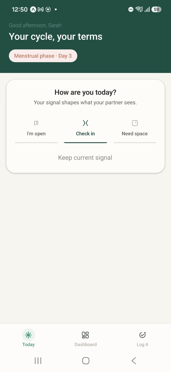 1 · Signal: She chooses what to share.
